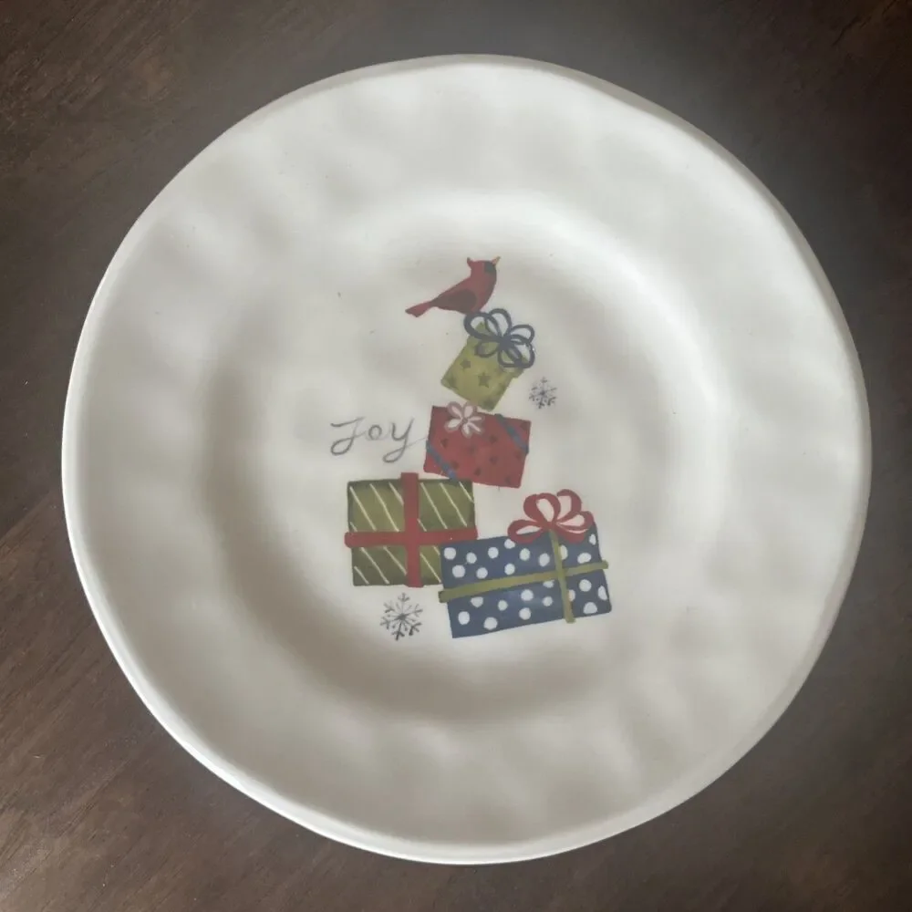Pier 1 Imports Set Of (4) Christmas Appetizer Plates 6” NEW In Box